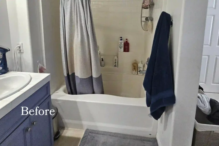 7 irvine bathroom remodel shower tub blue vanity before