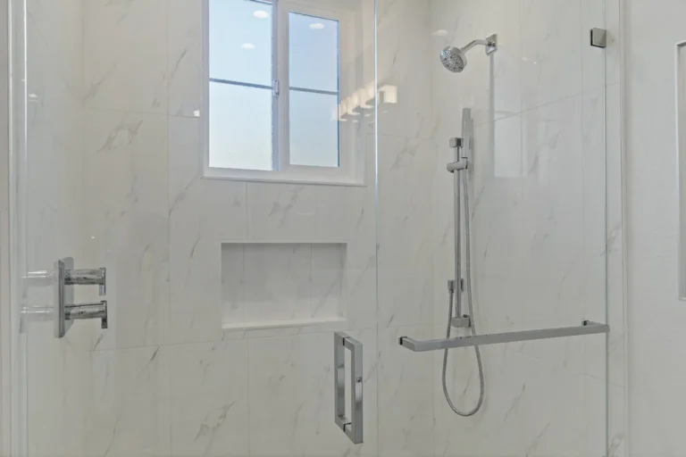 Anaheim luxury bathroom remodel with walk-in shower